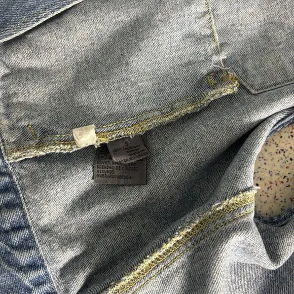 Vintage 90’s LIZ WEAR Women’s Denim Jacket Vest Small 100% Cotton Alt Punk Core - Picture 3 of 7